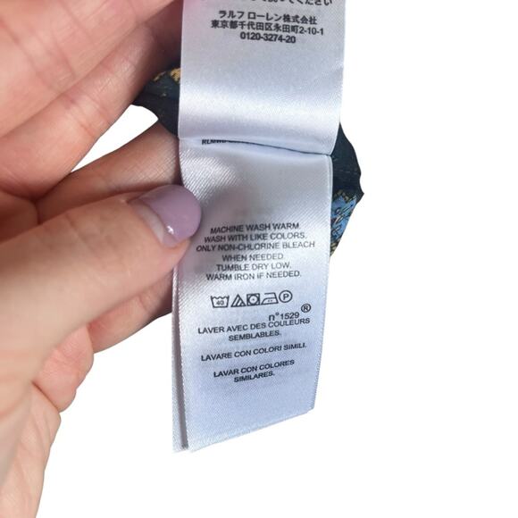 Lauren Ralph Lauren Paisley Button Down Shirt Cotton Western Boho Luxury Large - Picture 5 of 6